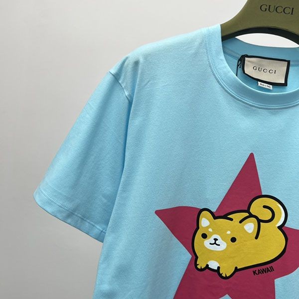 【大特価】グッチ×Kawaii 偽物 キャットプリント Tシャツ gup59765